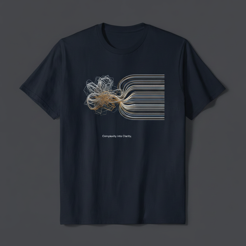 IGRAPHI Signature Tee featuring Complexity into Clarity design on navy